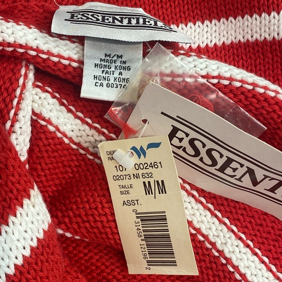 Vintage 90’s Red & White Striped NWT Knitted Vest Sz M - Picture 8 of 11